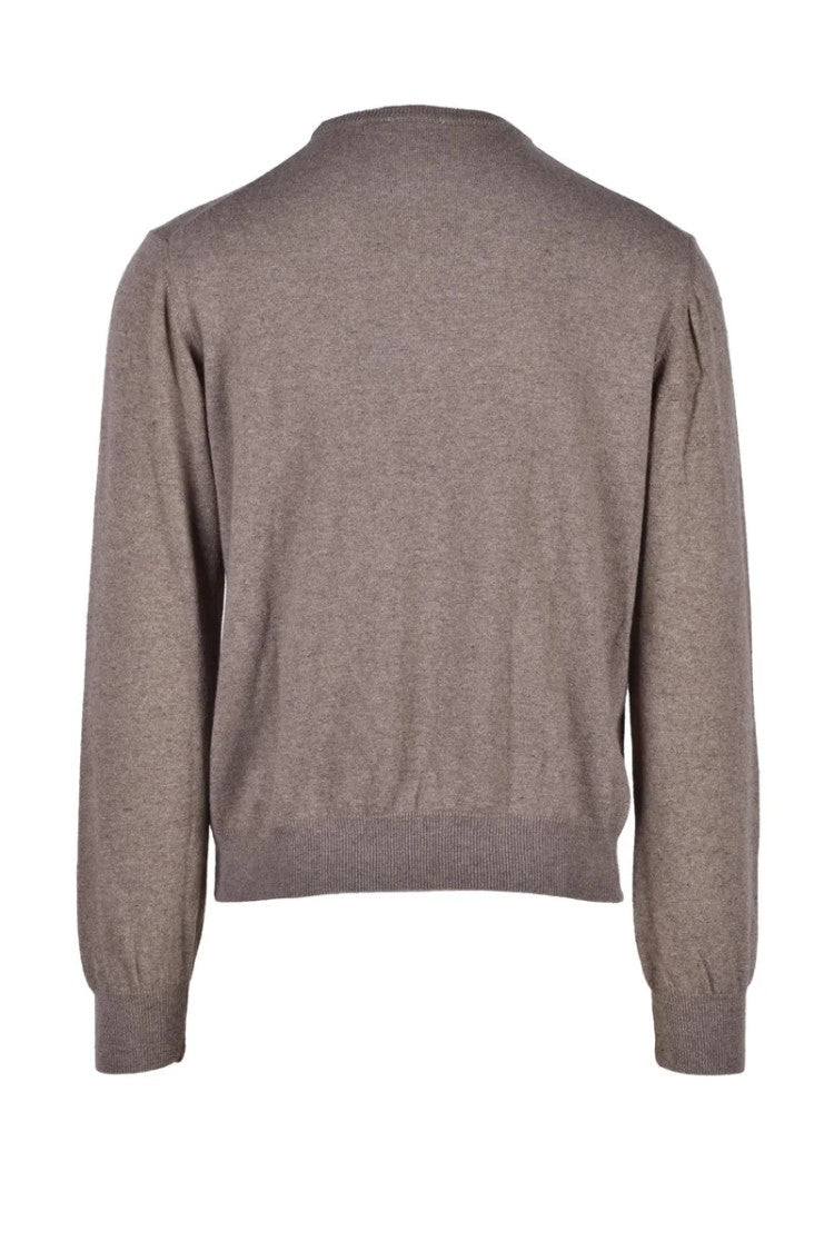 Spadalonga Brown Wool-Blend Pullover Sweater