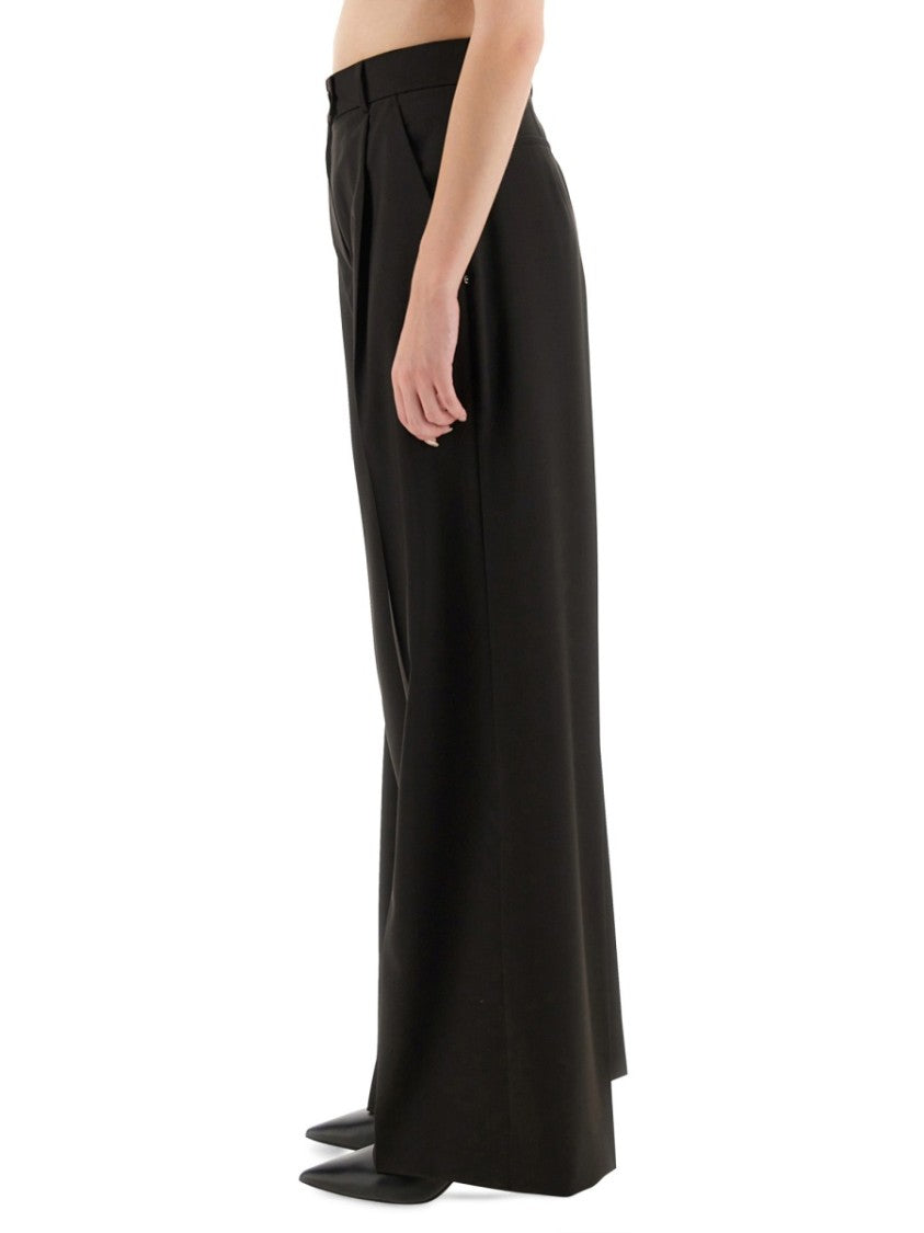 Sportmax Wide Leg Pants With High Waist And Front Pleats