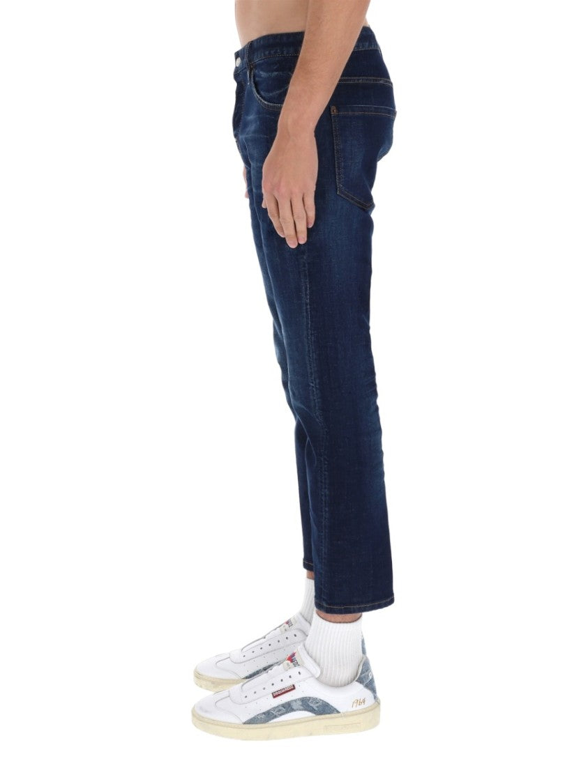 Dsquared2 Dark Indigo Tapered Copper Rivets Jeans