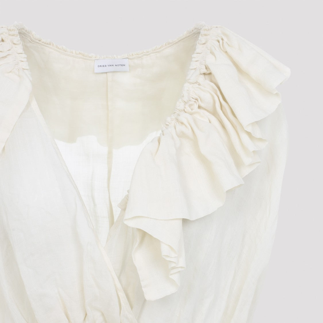 Dries Van Noten Sleeveless Ruffled Peplum Top