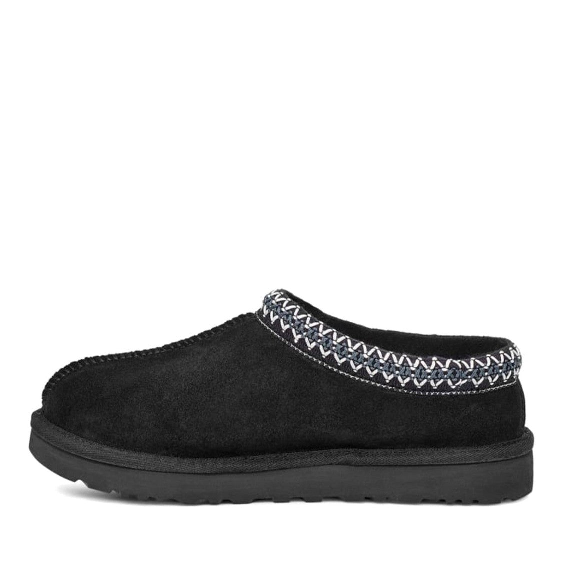 Ugg Tasman Black Wool-Lined Decorative Stitch Indoor Slippers