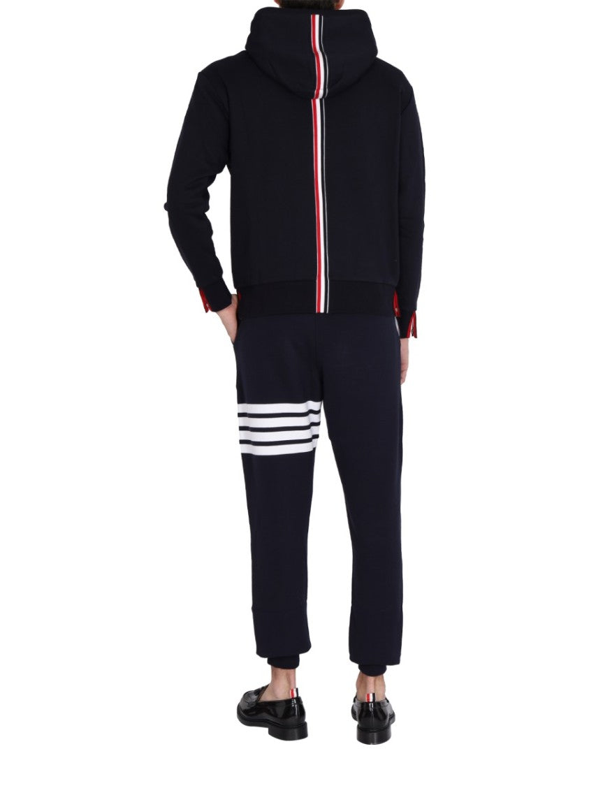 Thom Browne Drawstring Hoodie With Ribbed Cuffs