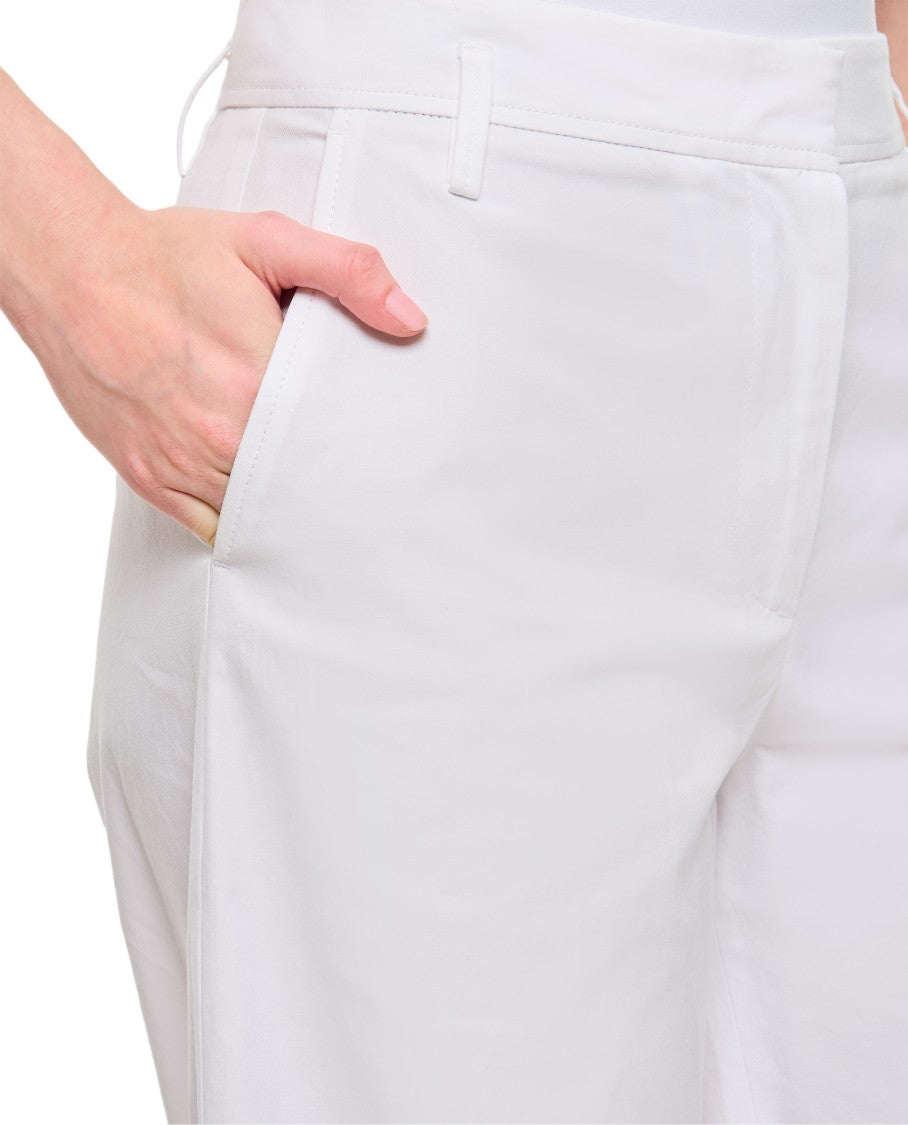 Alberto Biani High-Waisted Wide-Leg Cotton Trousers With Pockets