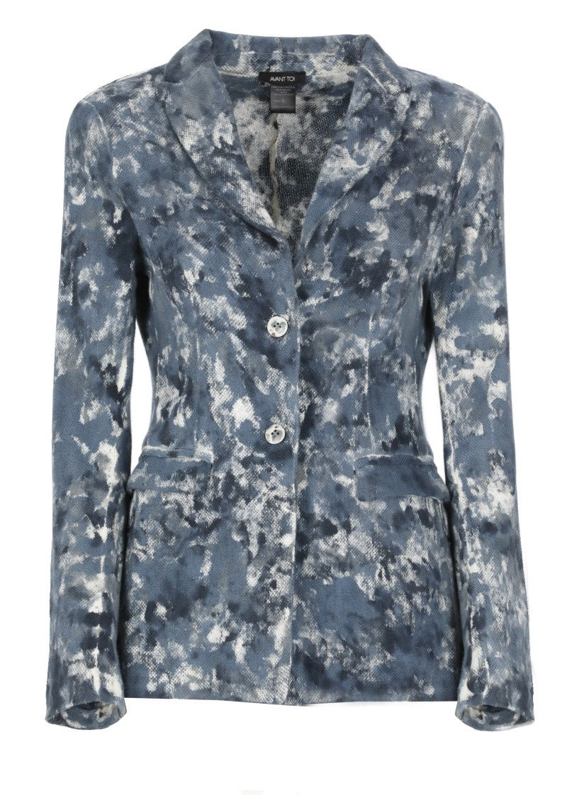 Avant Toi Blue Linen Blend Blazer