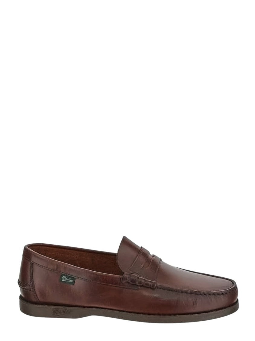 Paraboot Brown Leather Loafers With Moccasin Toe