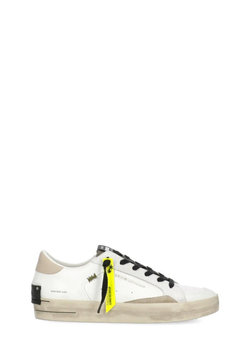 Crime London Sk8 Deluxe Leather Sneakers With Contrasting Suede Inserts
