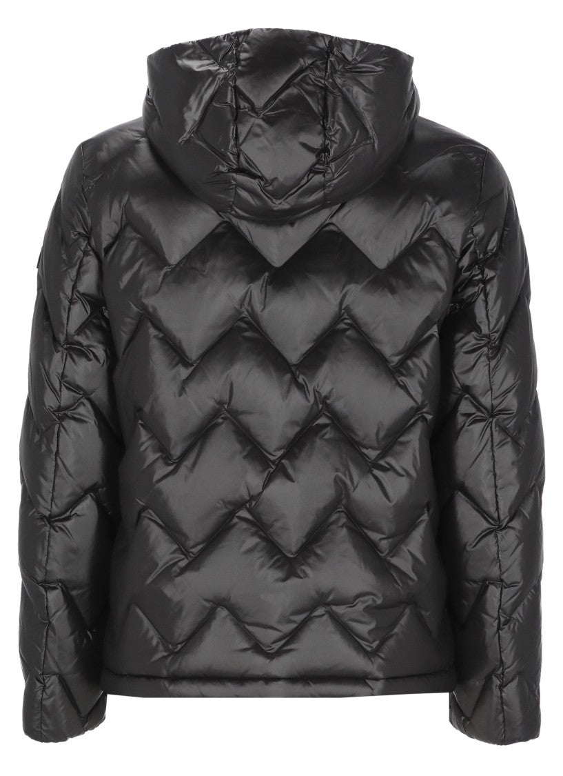 Peuterey Black Honova Chevron Quilted Down Jacket