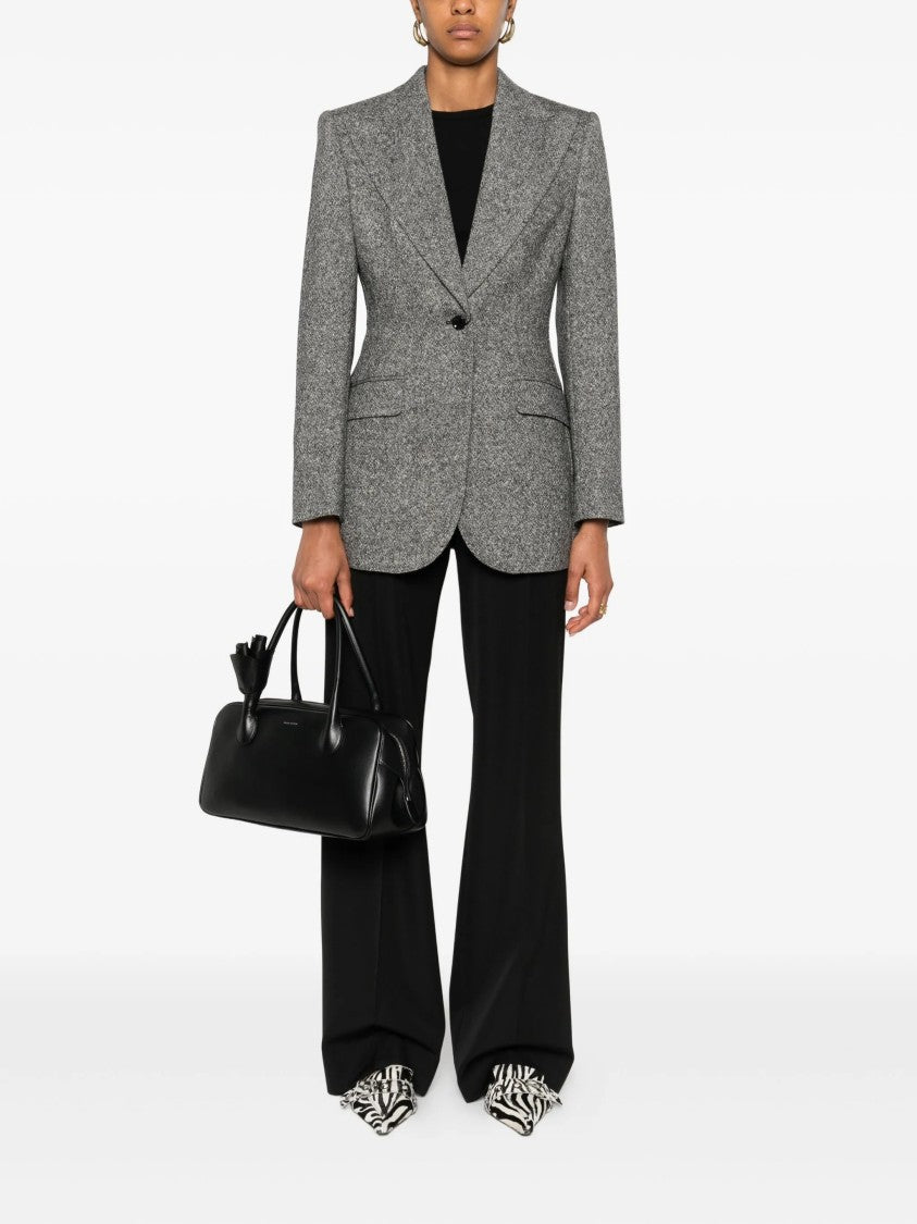Dolce & Gabbana Wide-Leg High Elastic Waist Wool Pants