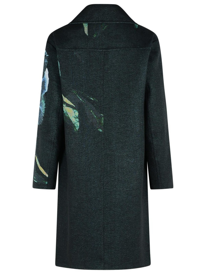 Dries Van Noten Blue Cotton Blend Coat