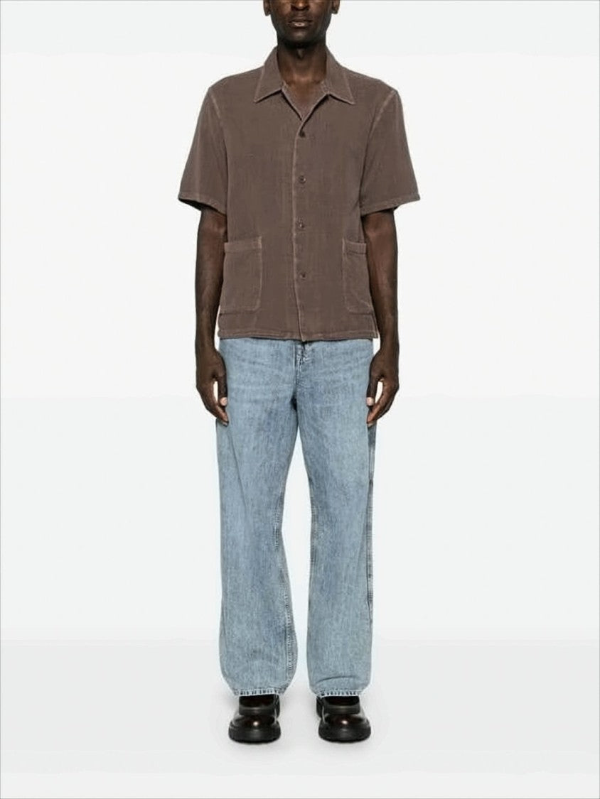 Our Legacy Boxy Brown Short-Sleeve Shirt