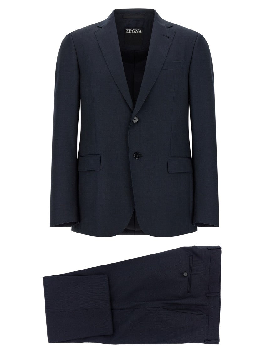 Zegna Single-Breasted Wool Dress With Tailored Trousers