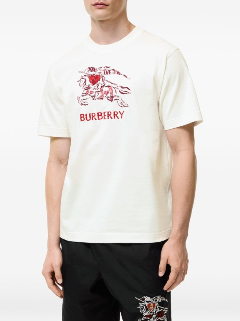 Burberry Relaxed-Fit Cotton T-Shirt With Embroidered Knight Design