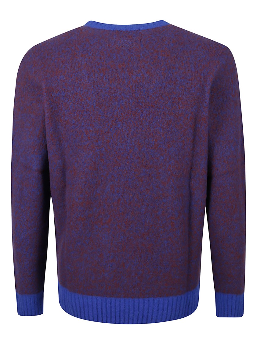 Drumohr Textured Purple Sweater With Contrasting Blue Accents