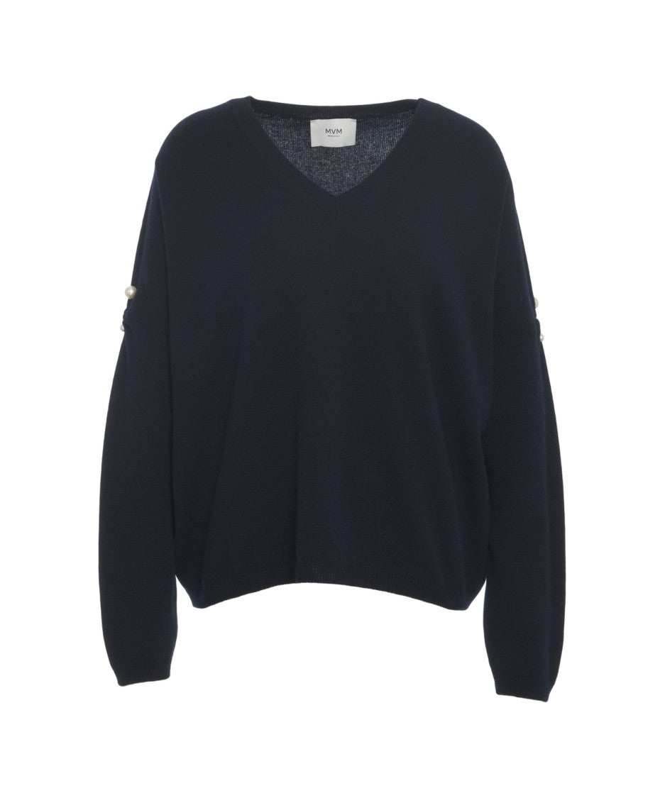 Mvm Cashmere Sweater With Pearls