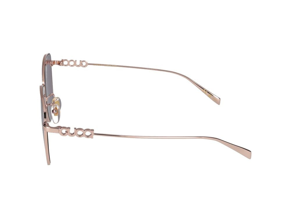 Gucci Gold Violet-Tinted Lenses Metal Frame Sunglasses