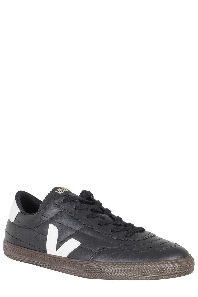 Veja Black Panenka Ot Leather White-Logo Leather Sneakers