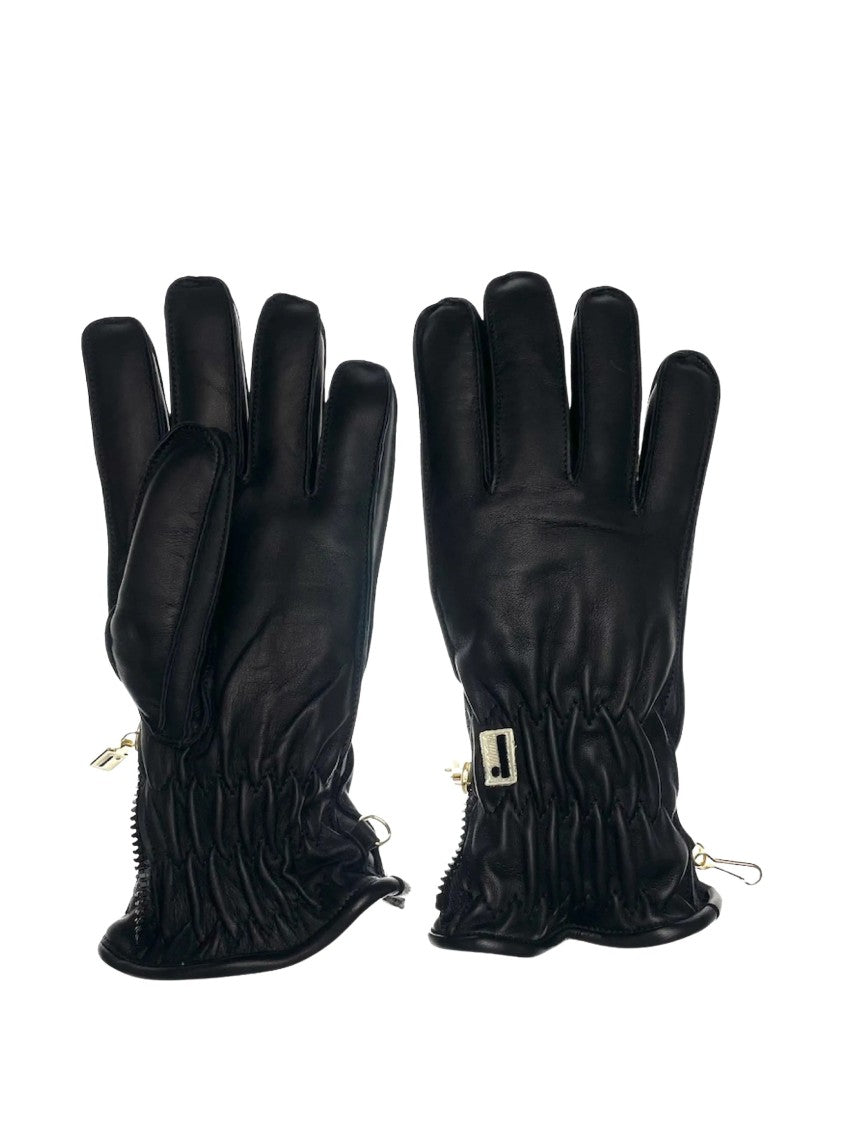 Restelli Nappa Opossuy Black Nappa Leather Gloves