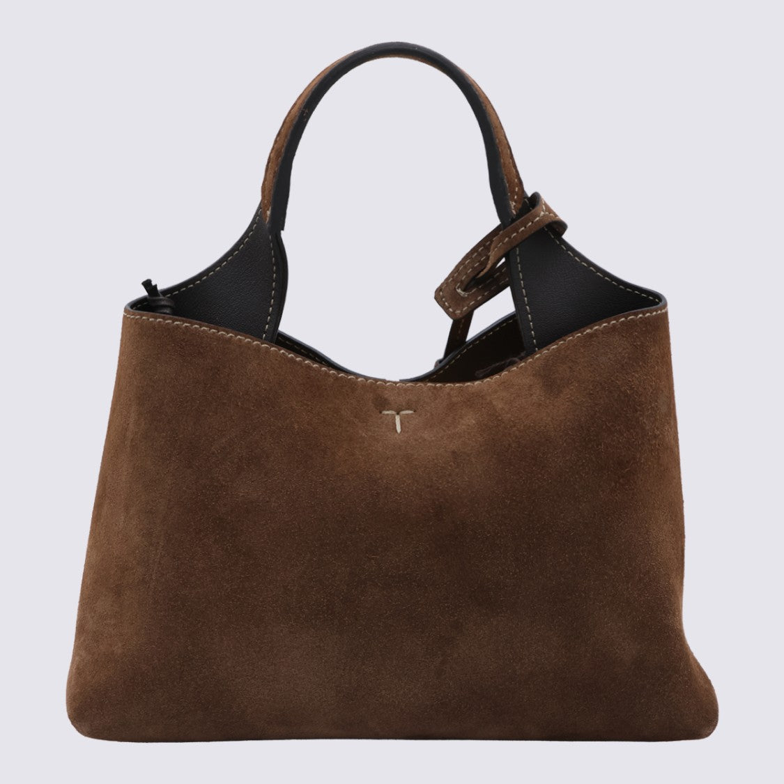 Tod's Medium Brown Suede Handbag With Structured Silhouette