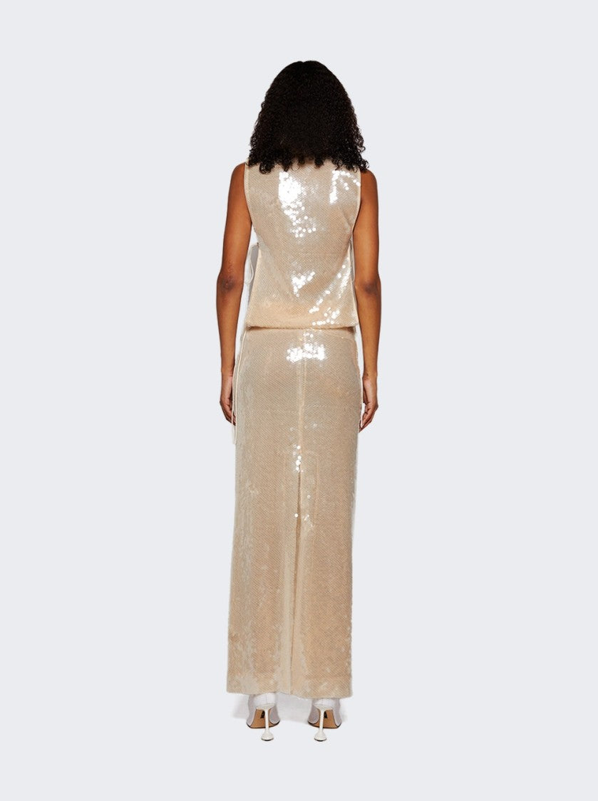 Christopher Esber Lucent Sequin Seperation Gown White
