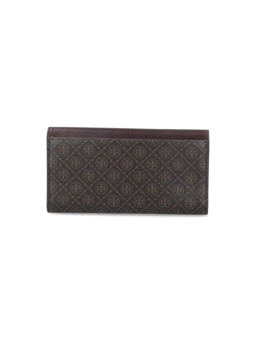 Tory Burch "T Monogram" Bifold Wallet – Brown