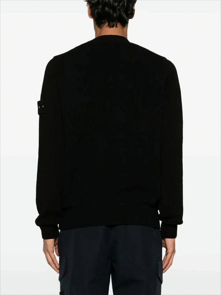 Stone Island Classic Black Crewneck Sweater