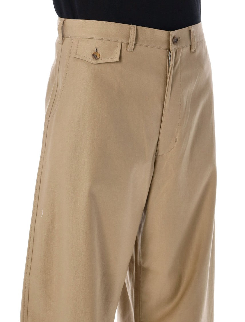 Comme Des Garçons Wide-Leg Cotton Trousers