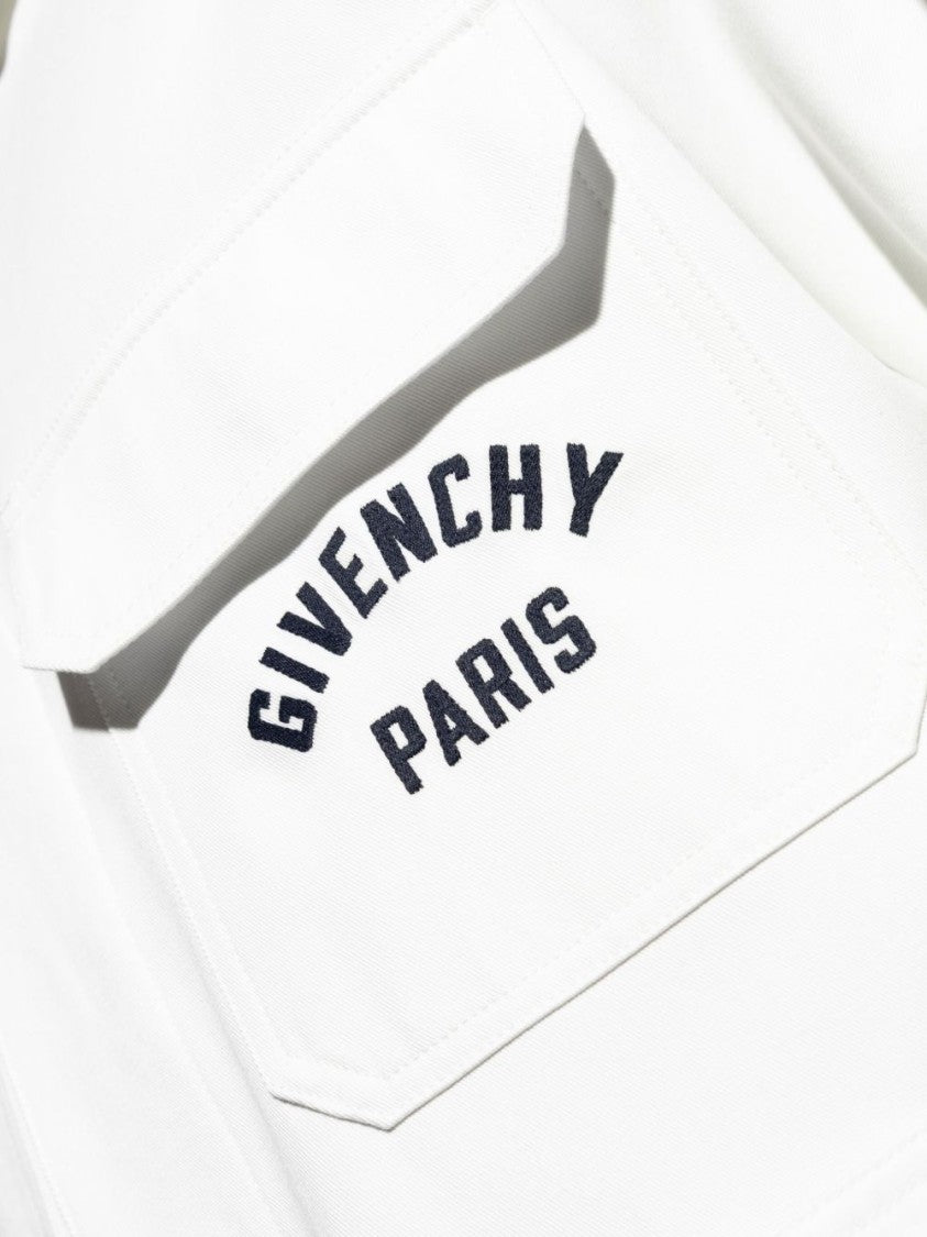 Givenchy White Overshirt With Logo Detail