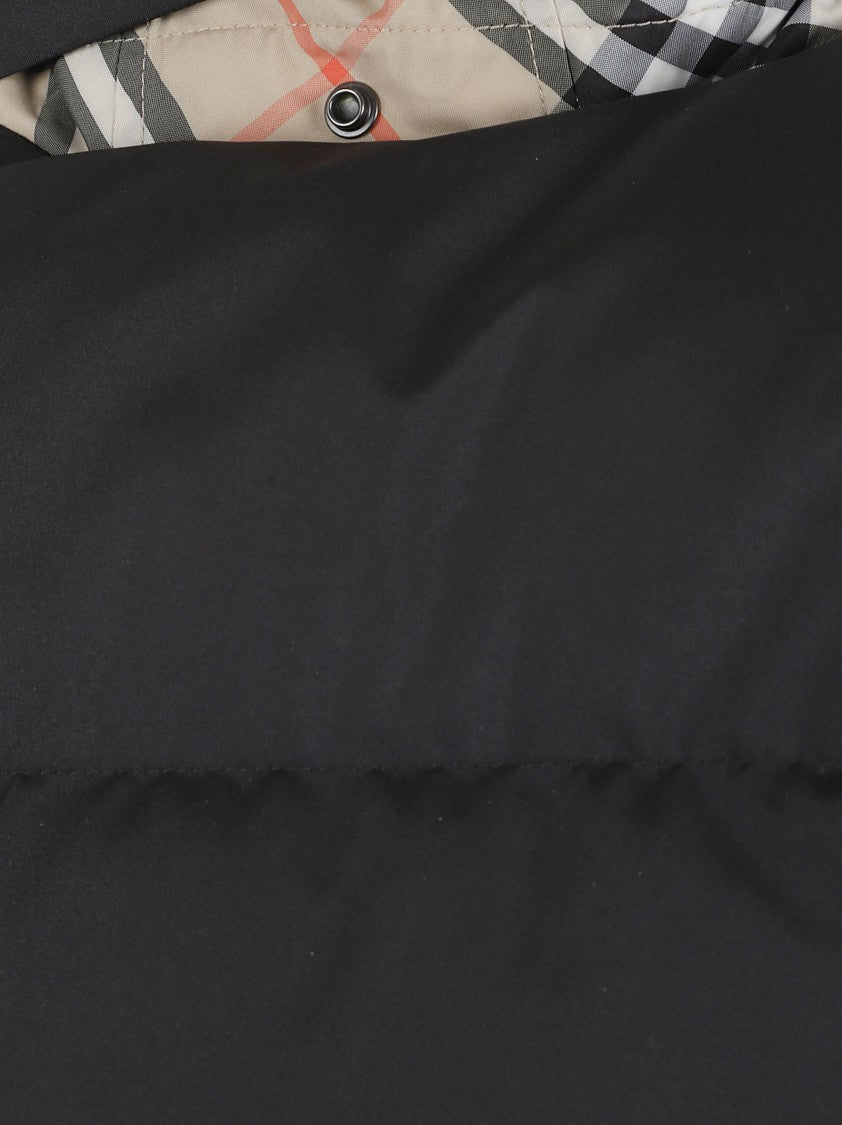 Burberry Cropped Black Puffer Jacket With High Collar