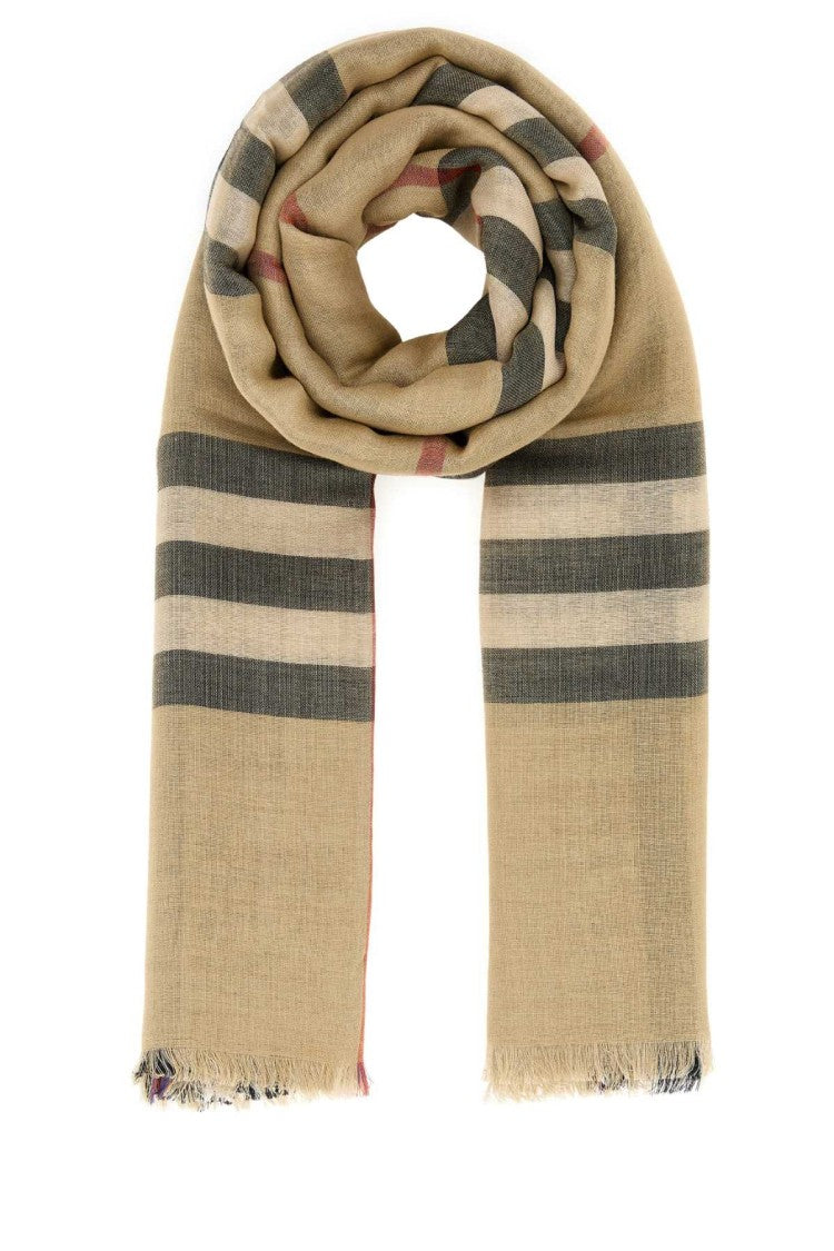 Burberry Embroidered Wool Blend Scarf