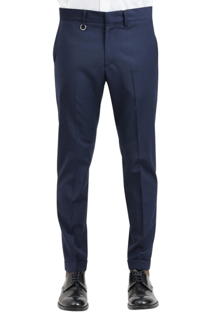Golden Craft 1957 Blue Wool-Blend Stretch Pants
