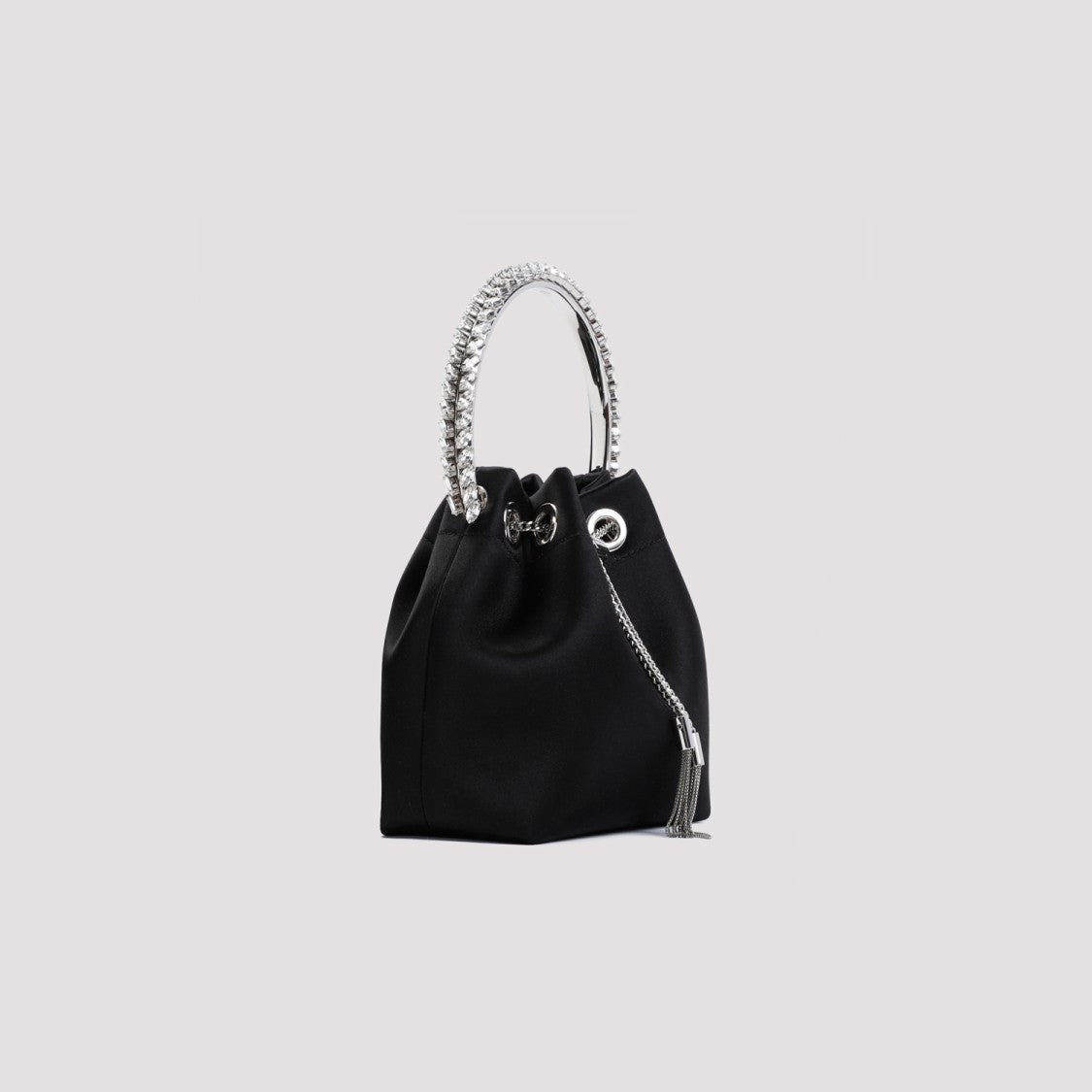 Jimmy Choo Black Satin Bon Bon Handbag