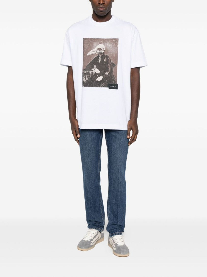 John Richmond Graphic Print Short-Sleeve T-Shirt With Vintage Motif