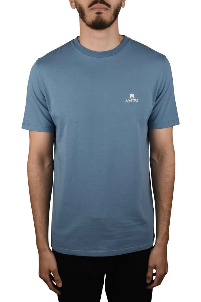 Amiri Blue Cotton T-Shirt With Branding
