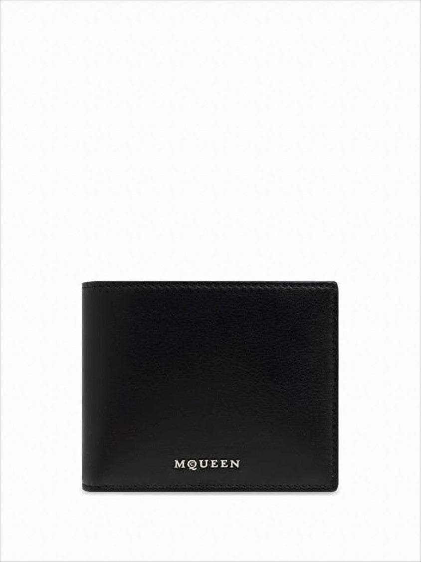 Alexander Mcqueen Bifold Wallet With Metallic Logo Detail