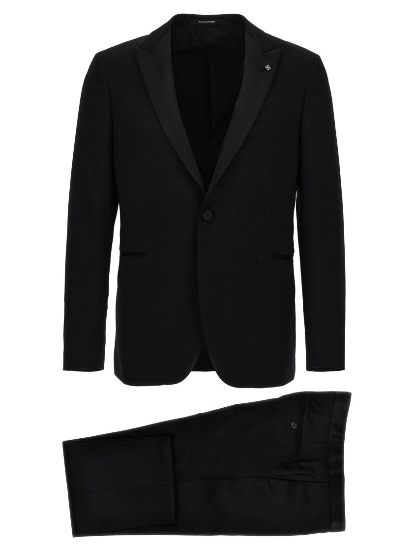 Tagliatore Black Super 110'S Wool Tuxedo Dress