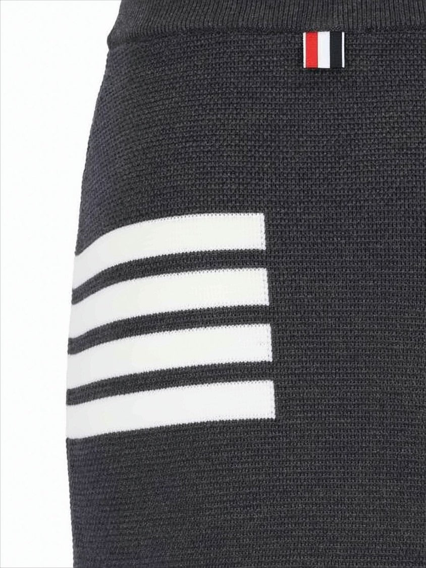 Thom Browne Textured Wool Blend Midi Skirt