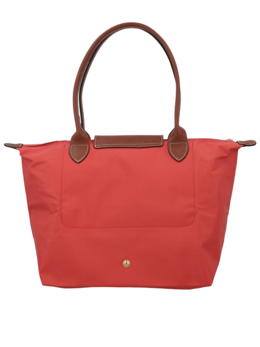 Longchamp Medium Tote Bag With Flap Closure And Textured Details
