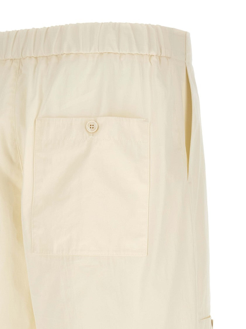 Jil Sander Cotton Poplin Cargo Pants With Wide Leg