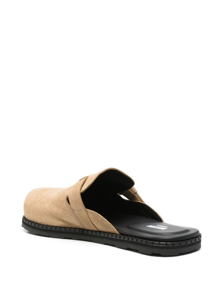Moschino Light Beige Side Buckle Almond Sandals