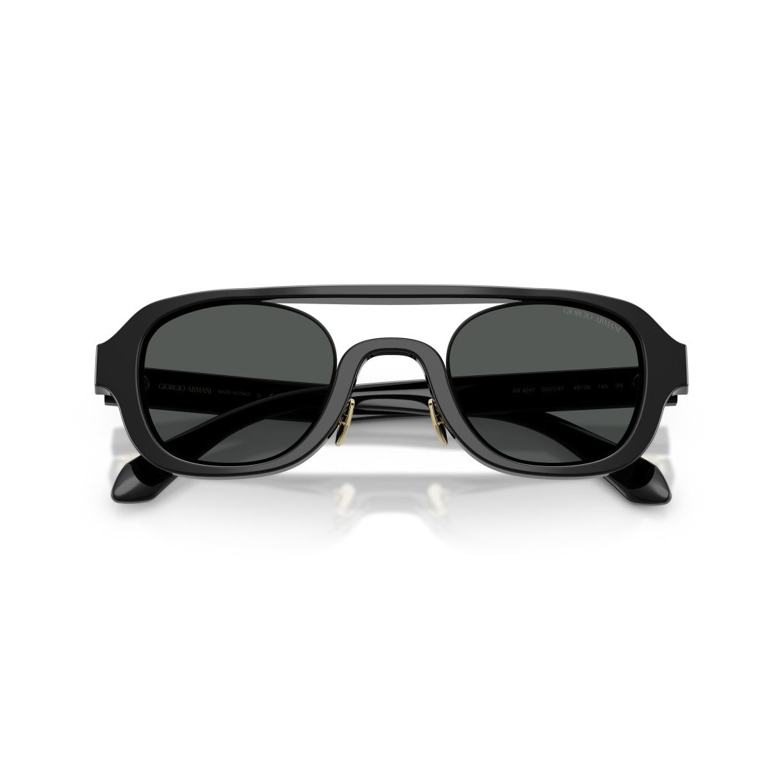 Giorgio Armani 0Ar8247 Bold Rectangular Frame Sunglasses With Gold Accents