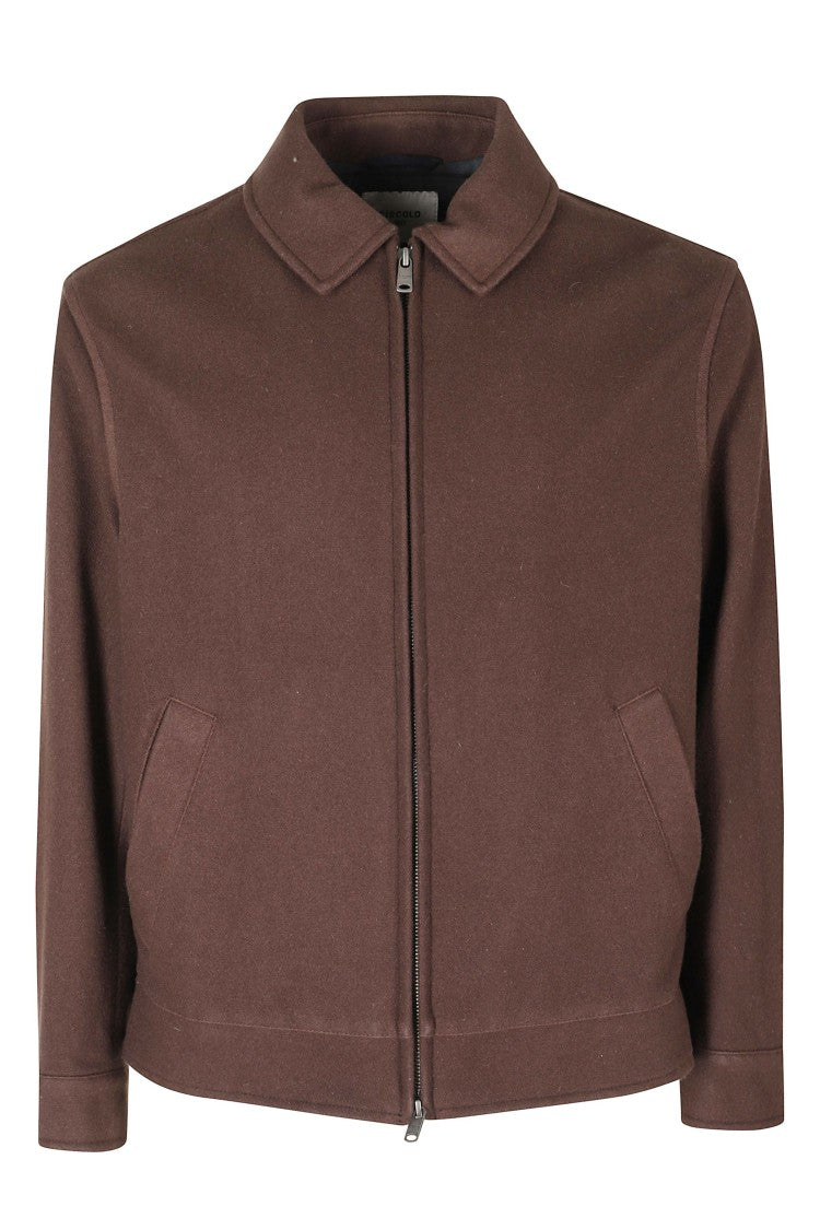 Circolo 1901 Bistre Virgin Wool Blouson Jacket With Minimalist Design