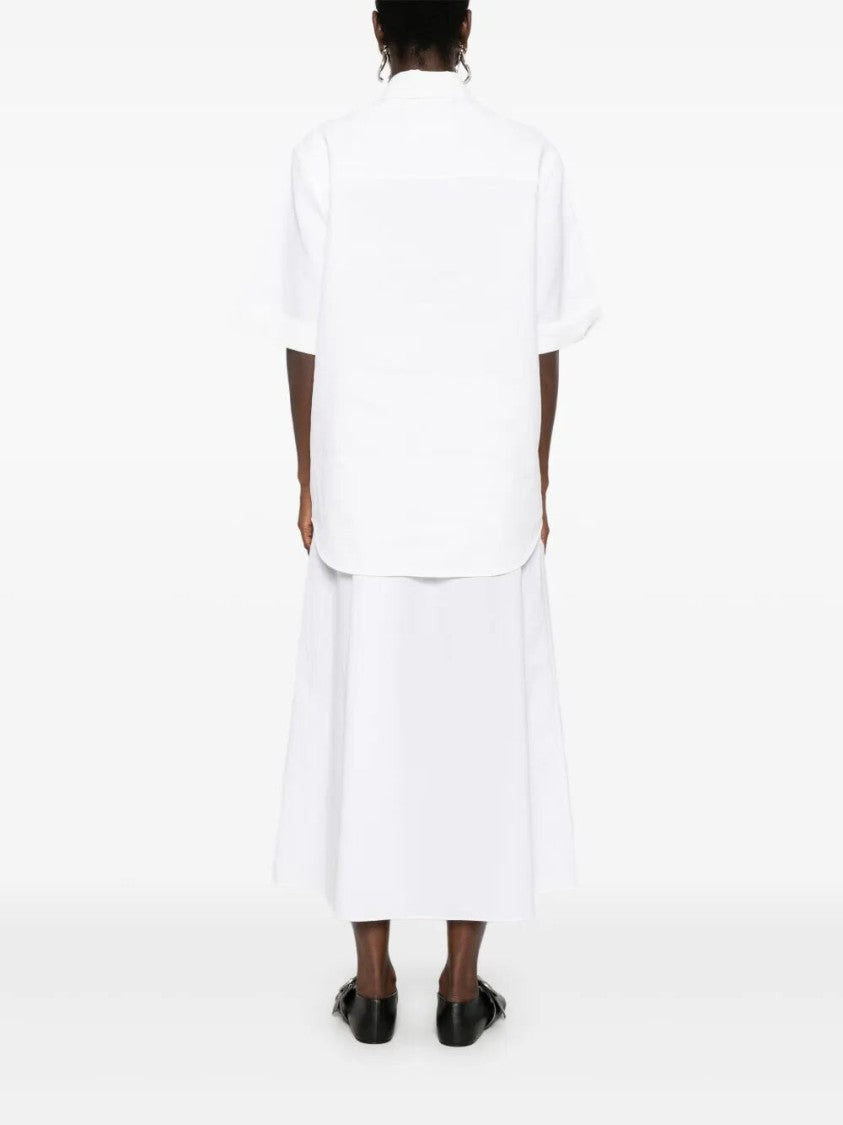 Jil Sander White Linen Shirt With Classic Collar