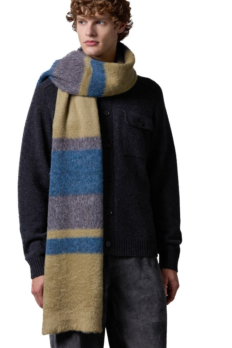 Roberto Collina Cotton-Alpaca Striped Scarf