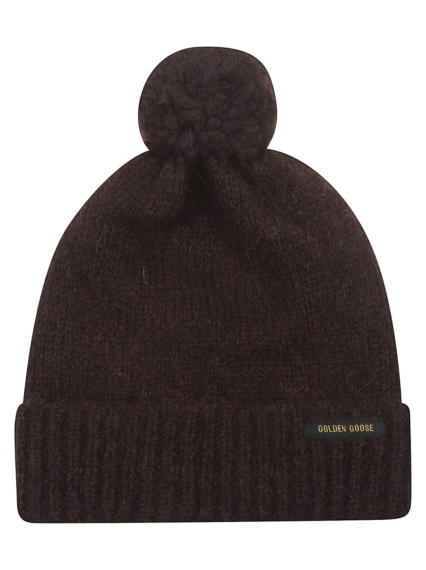 Golden Goose Black Alpaca Wool Pon Pon Beanie