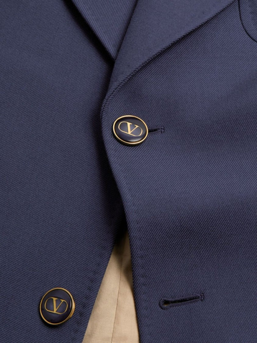 Valentino Tailored Wool Blazer With Notched Lapel