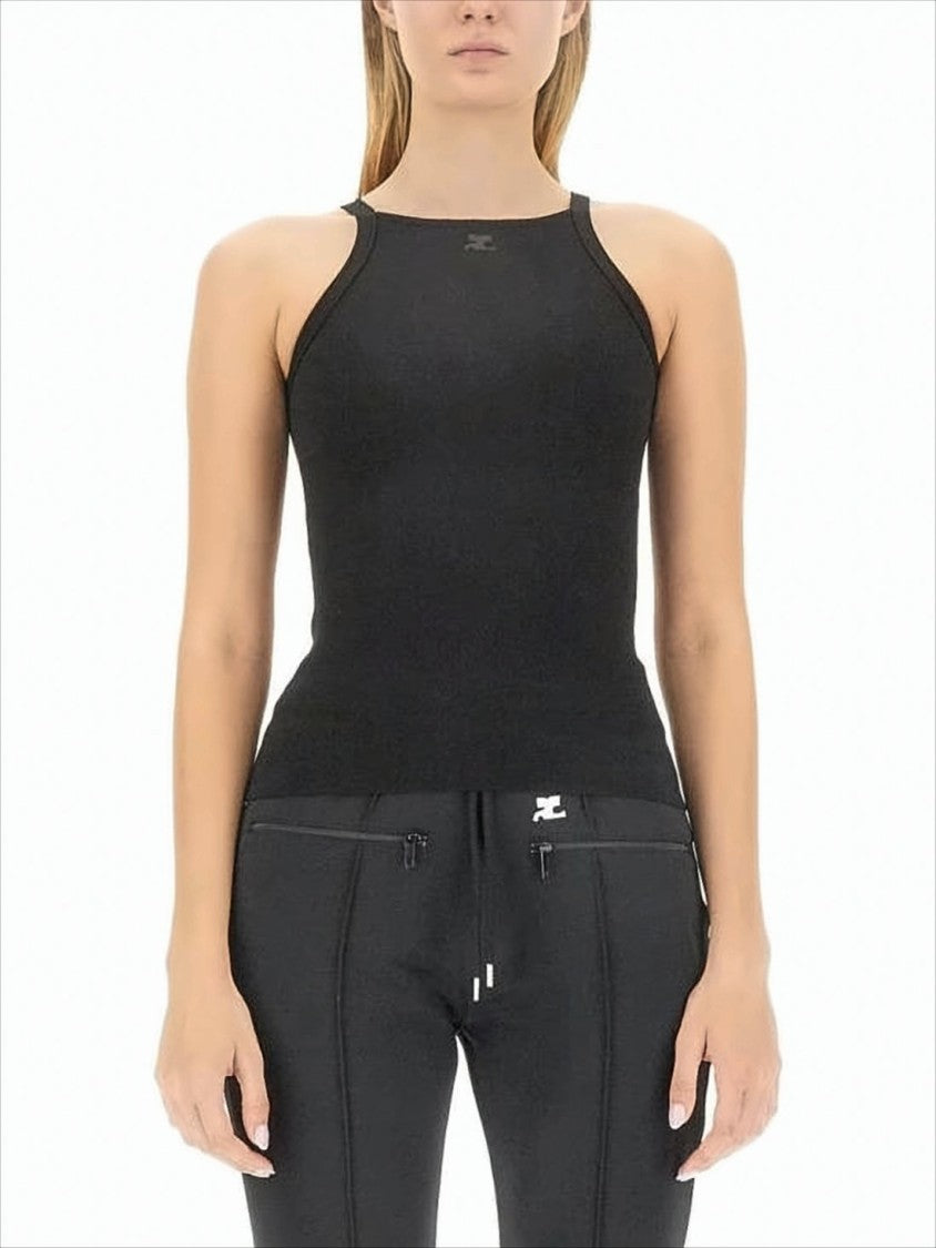 Courrèges Fitted Sleeveless Top With High Neckline