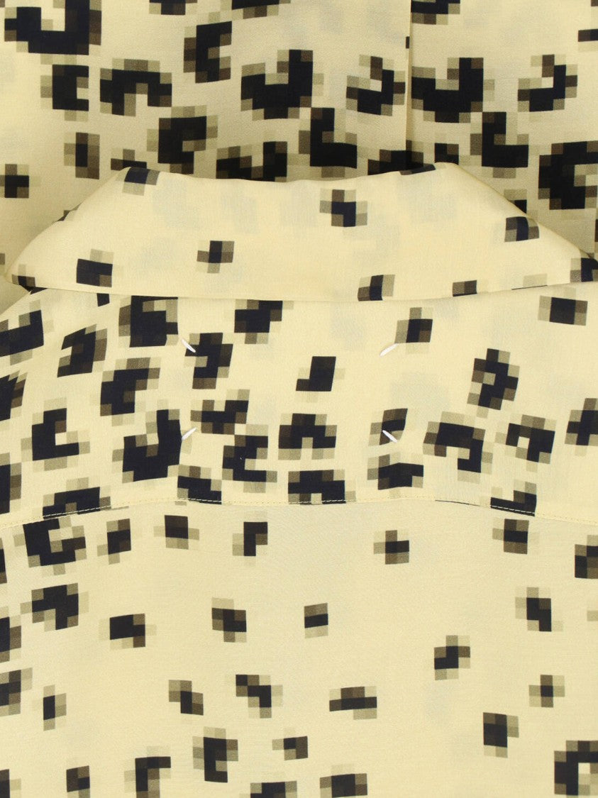 Maison Margiela Yellow Pixel Leopard Shirt