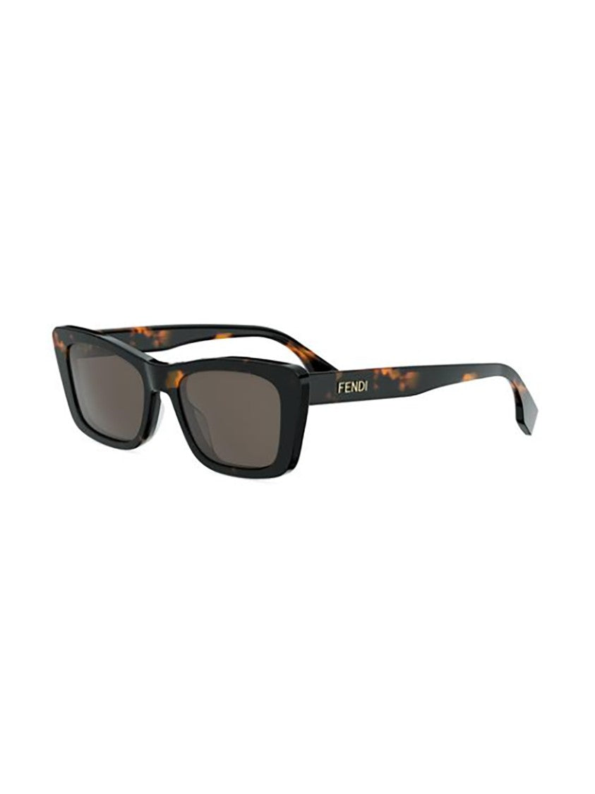 Fendi Tortoiseshell Fe40185i Rectangular Gold Sunglasses