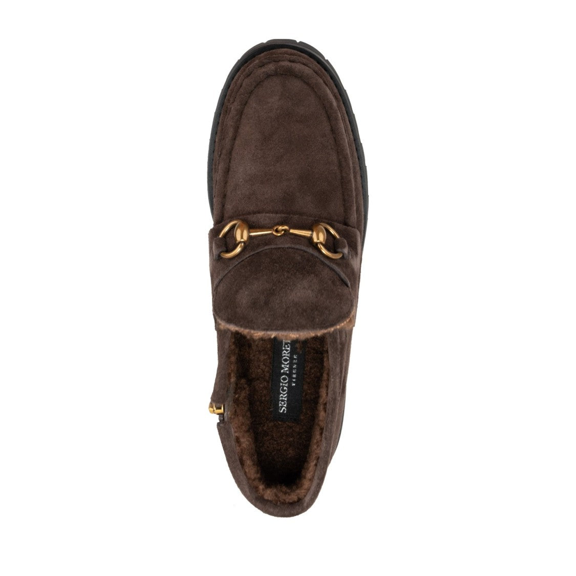 Sergio Moretti Brown Rich Wool-Lined Gold-Tone Detail Suede Boots
