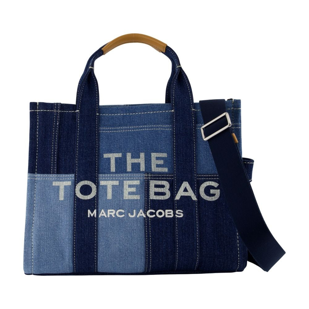 Marc Jacobs Medium Traveler Tote In Blue Denim Cotton